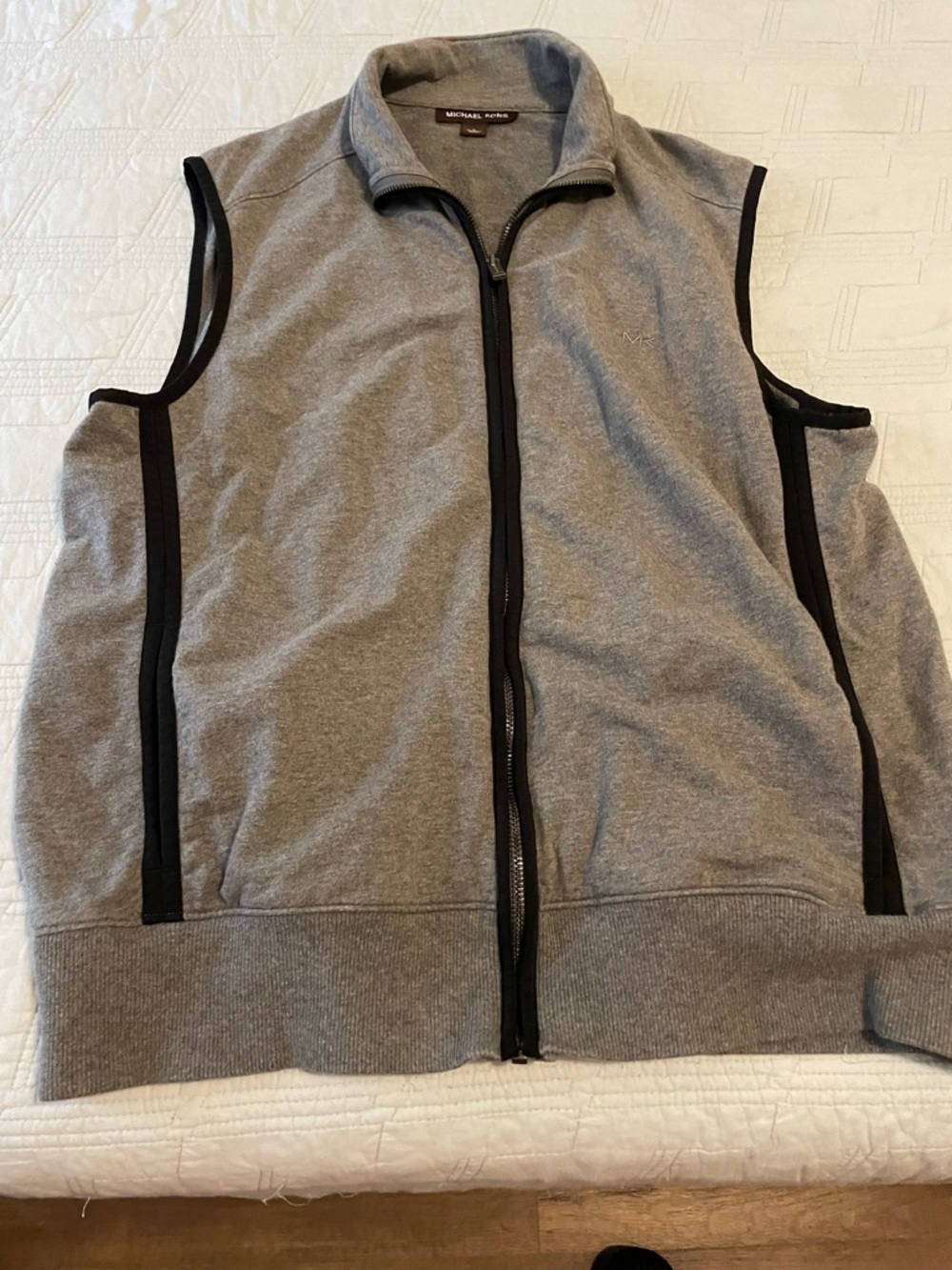 Michael Kors Heather Gray Sleeveless Zip Vest